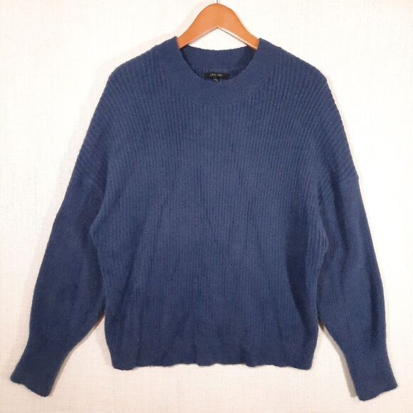 Love Tree Eyelash Fuzzy Ribbed Knit Sweater SZ Large Soft Stretch Cozy Slouchy - Picture 5 of 16